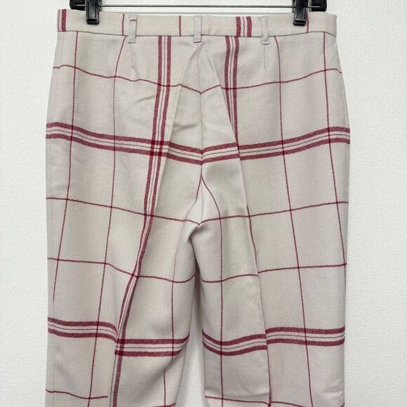 Vintage Moschino Iconic Dish Cloth Red Plaid Pants Size USA 8 - Picture 6 of 14